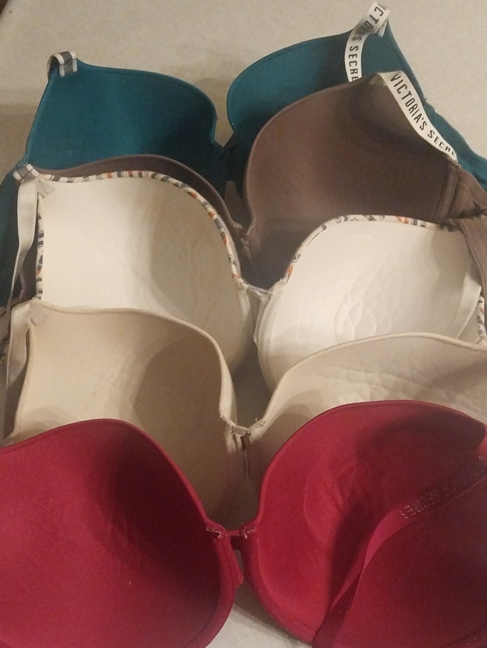 Victoria's Secret Bra Set - Beige, Teal, Pink, Patterned - Picture 5 of 9